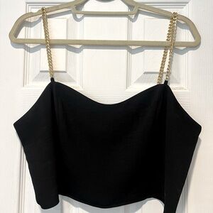 Express crop top with chain straps